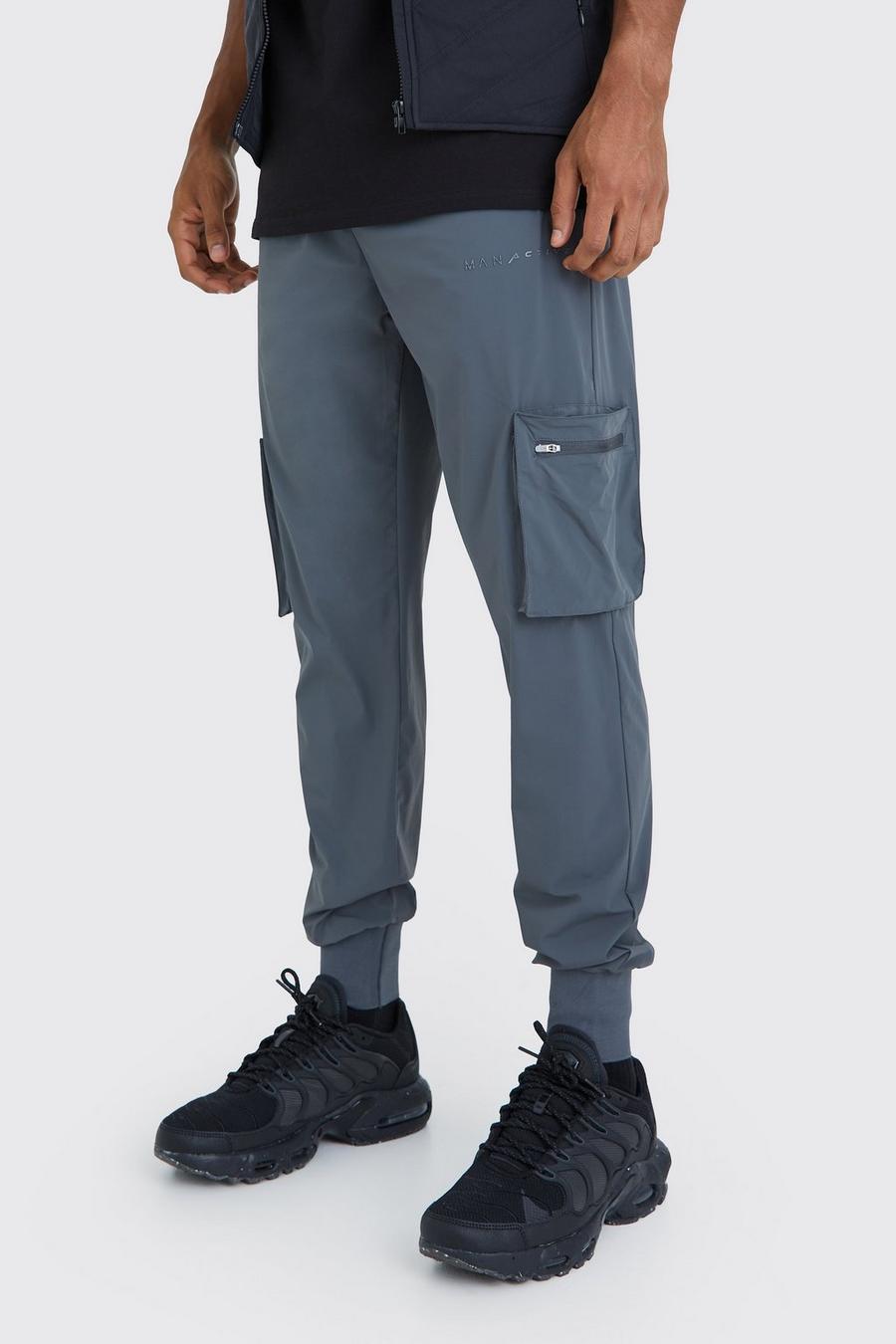 Pantaloni Cargo Man Active Gym Tech a coste spesse, Charcoal image number 1
