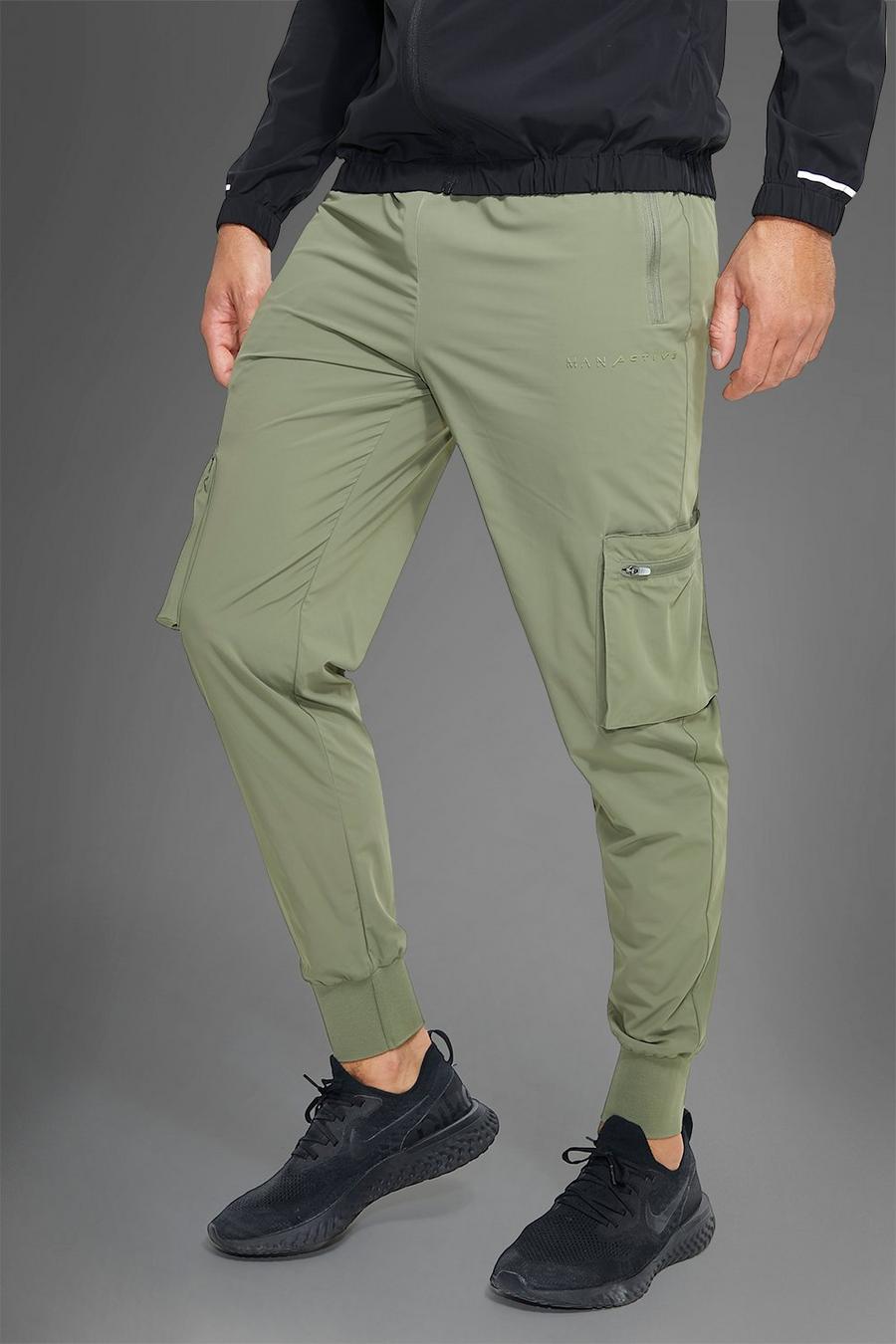 Olive Man Active Gym Deep Rib Tech Cargo Pant image number 1