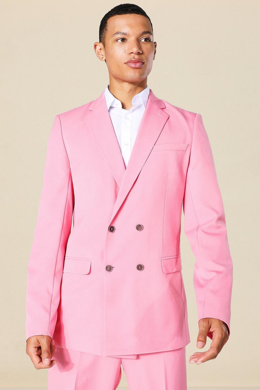 Tall zweireihiger Skinny Blazer, Pink rose image number 1