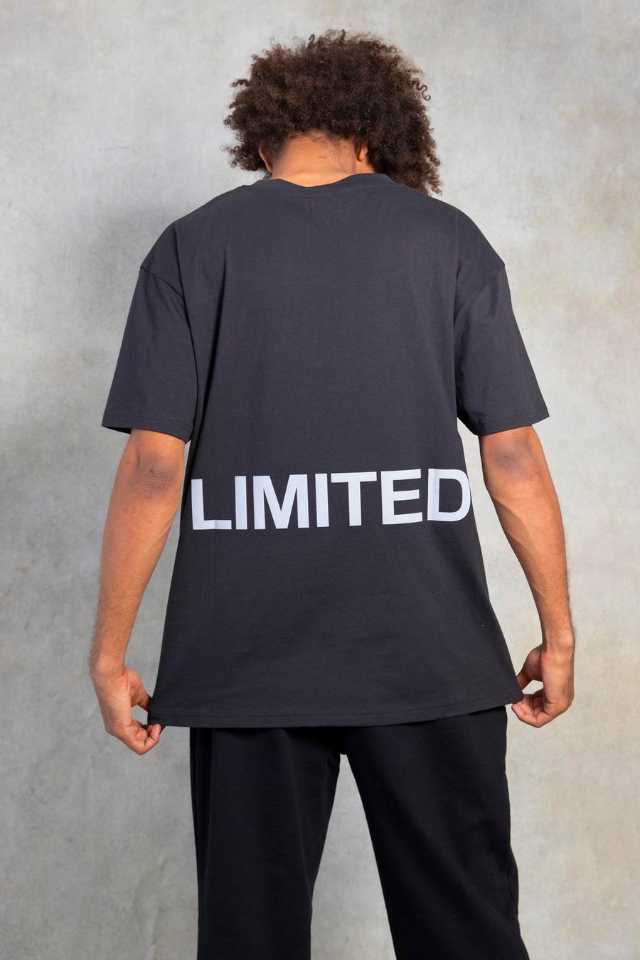 Camiseta oversize Limited gruesa, Dark grey gris image number 1
