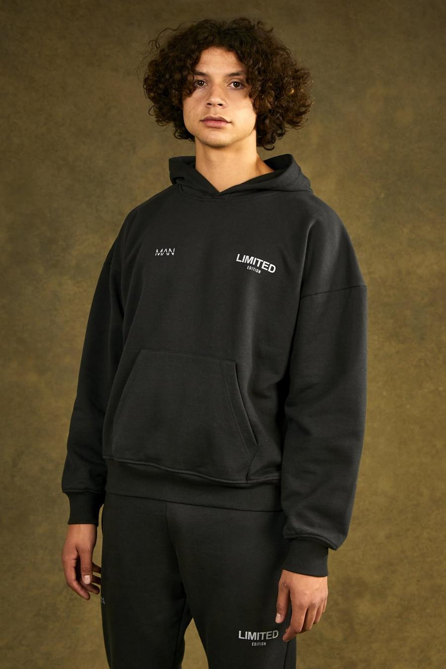 Dark grey Oversized Recycled Limited Heavyweight Hoodie image number 1