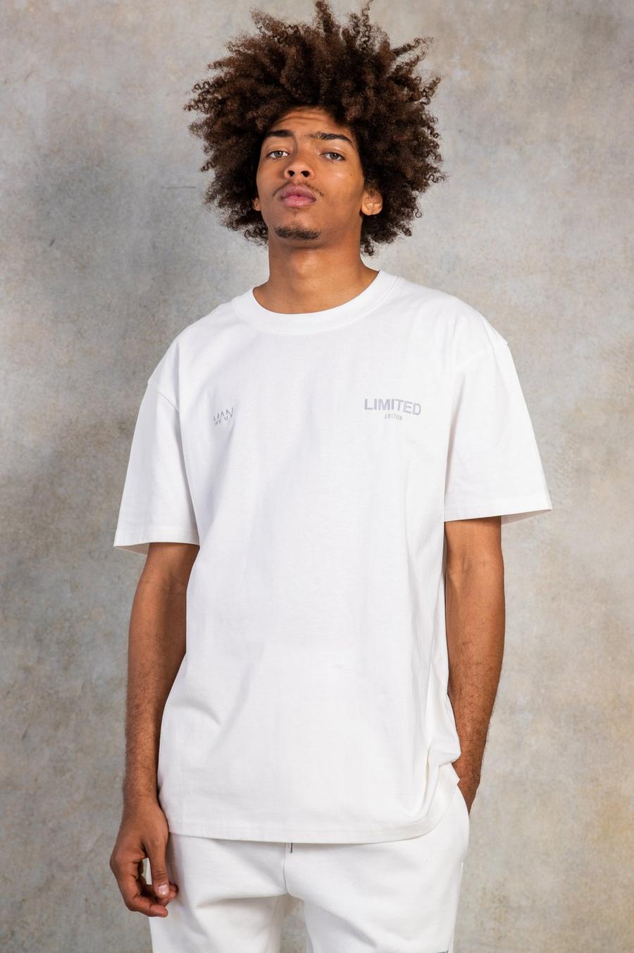 Camiseta oversize Limited gruesa, Ecru bianco