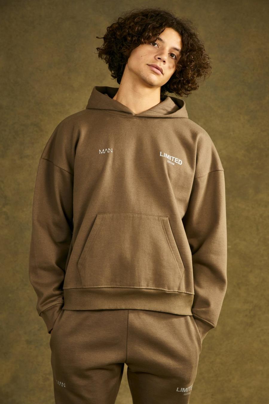 Brown brun Limited Oversize hoodie i tjockt tyg image number 1