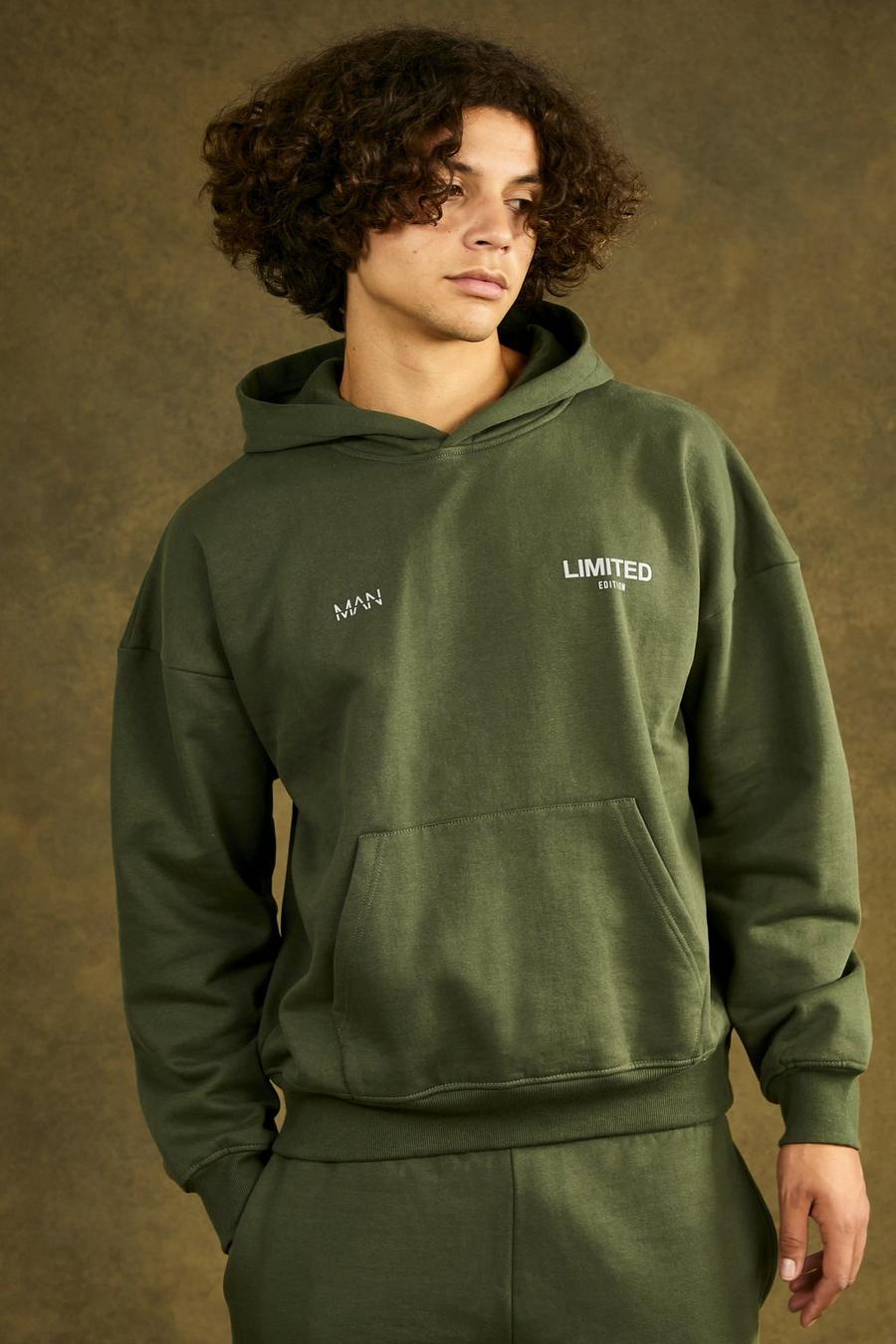 Khaki Limited Oversize hoodie i tjockt tyg image number 1