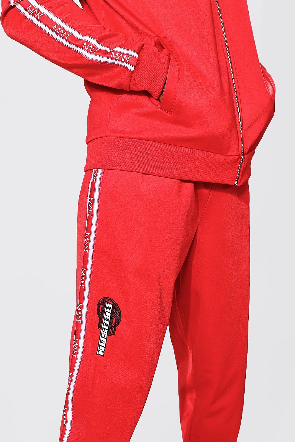 Season Zip Through Tricot Tape Tracksuit boohoo DK