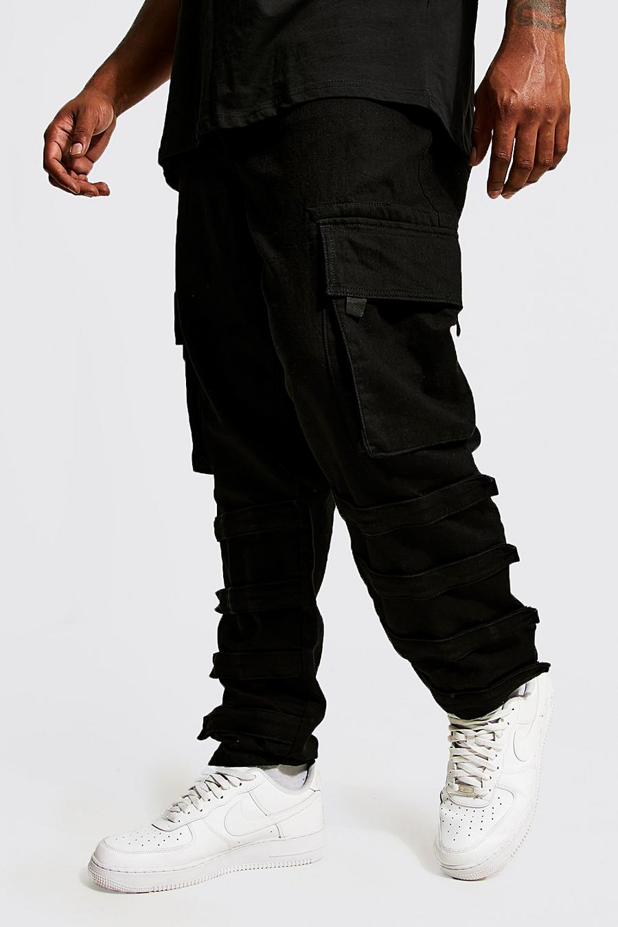 Black Plus - Skinny jeans med cargodetaljer image number 1