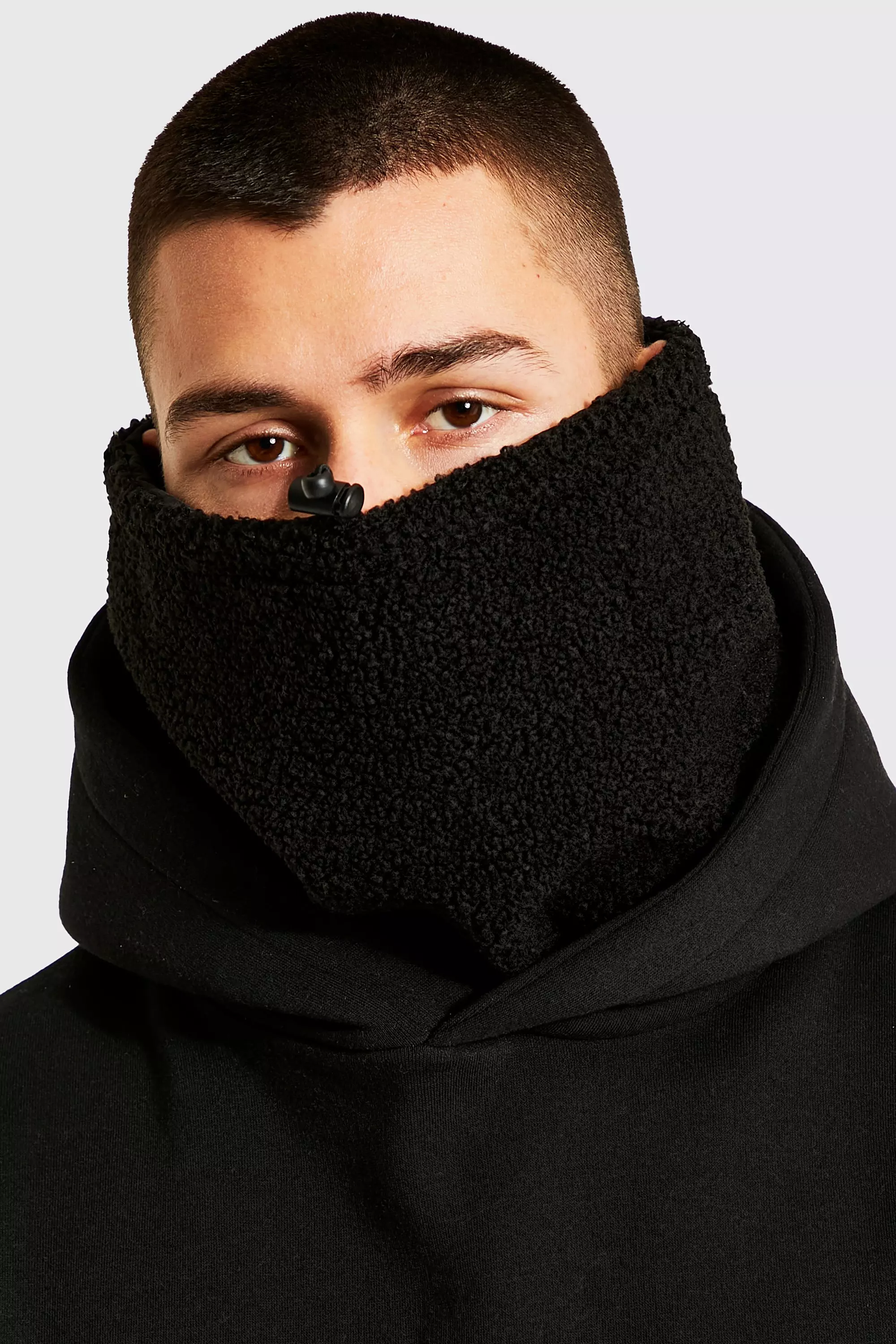 Black Reversible Nylon And Fleece Snood alternative image