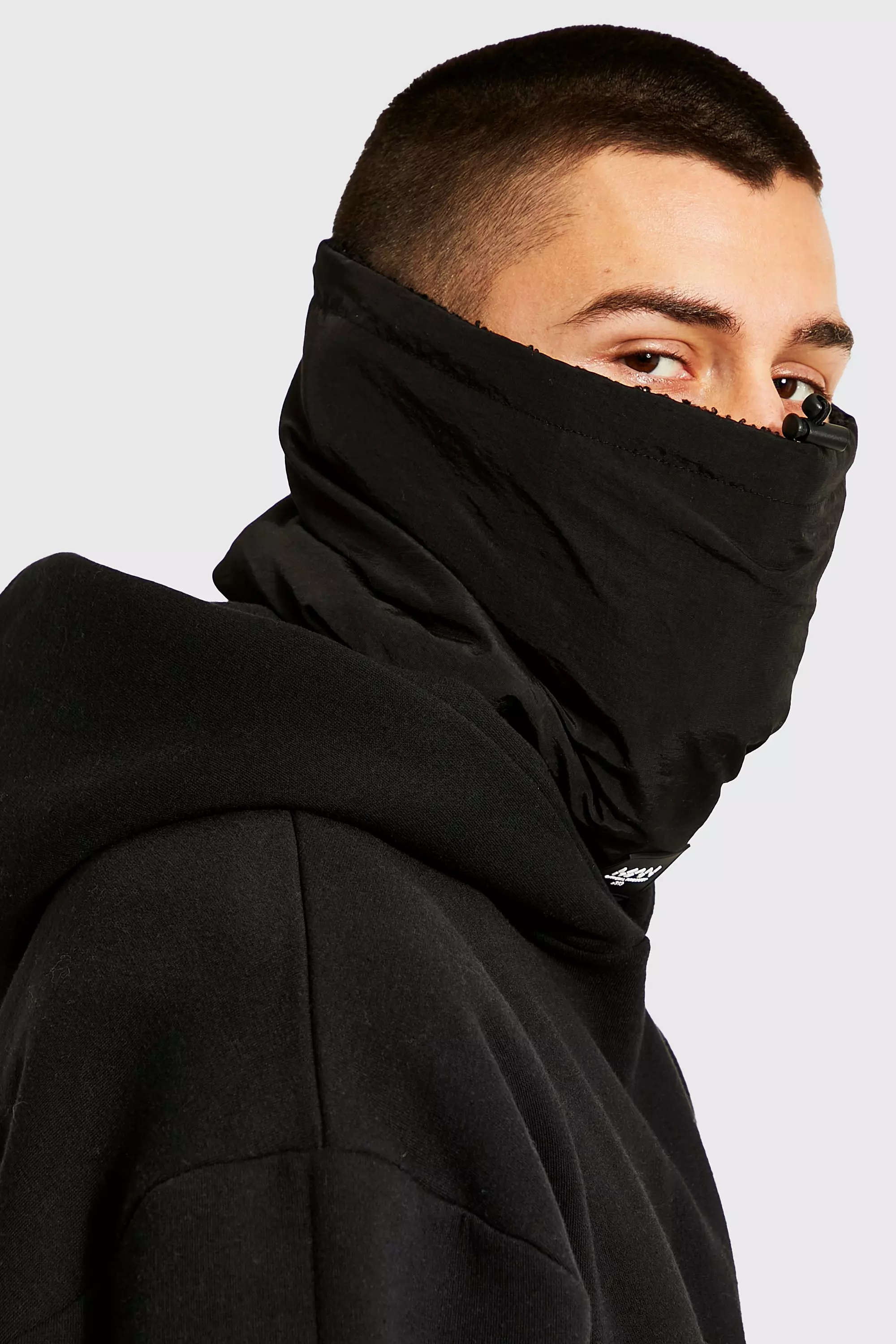 Black Reversible Nylon And Fleece Snood alternative image
