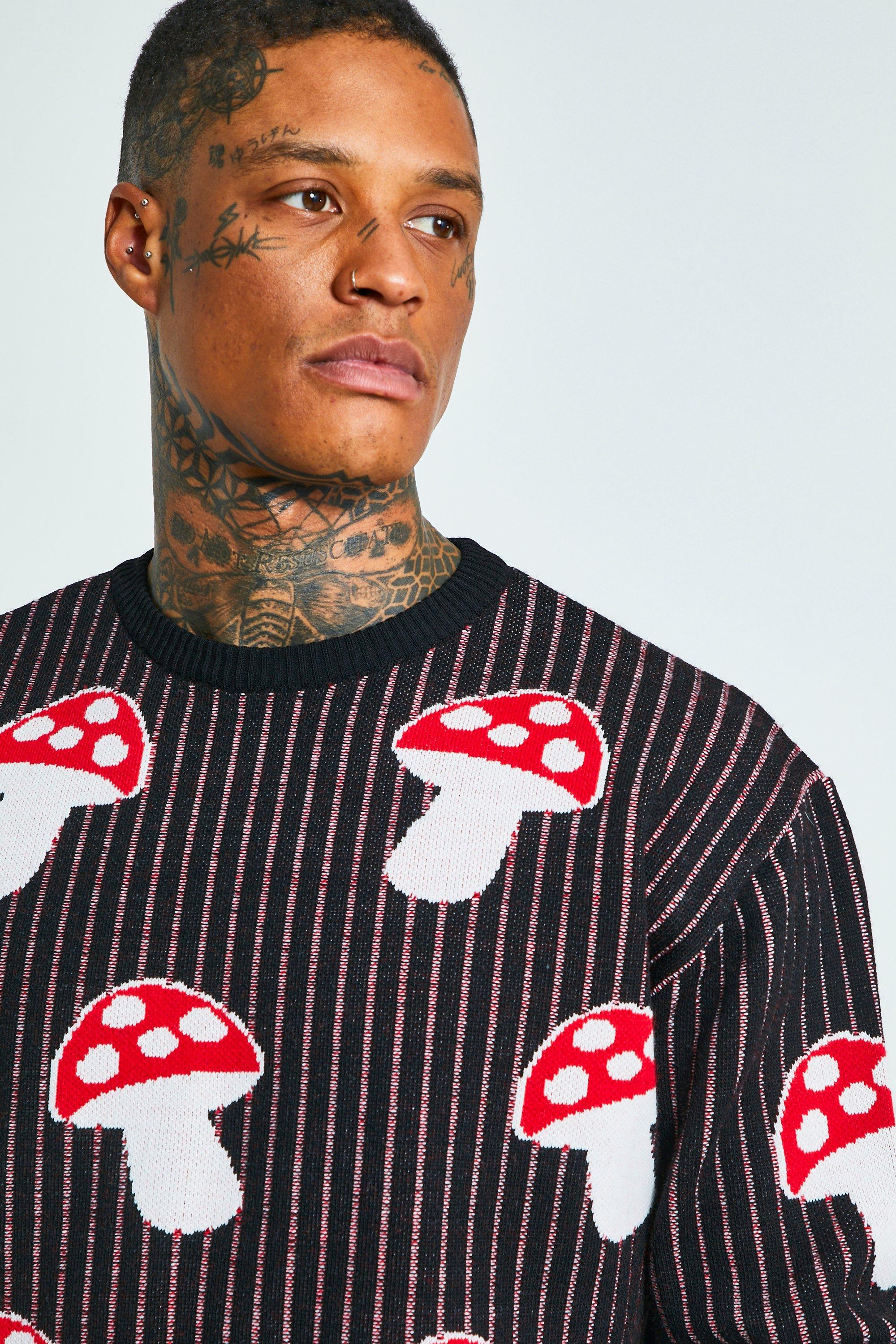 Oversized Ribbed Mushroom Sweater boohoo USA