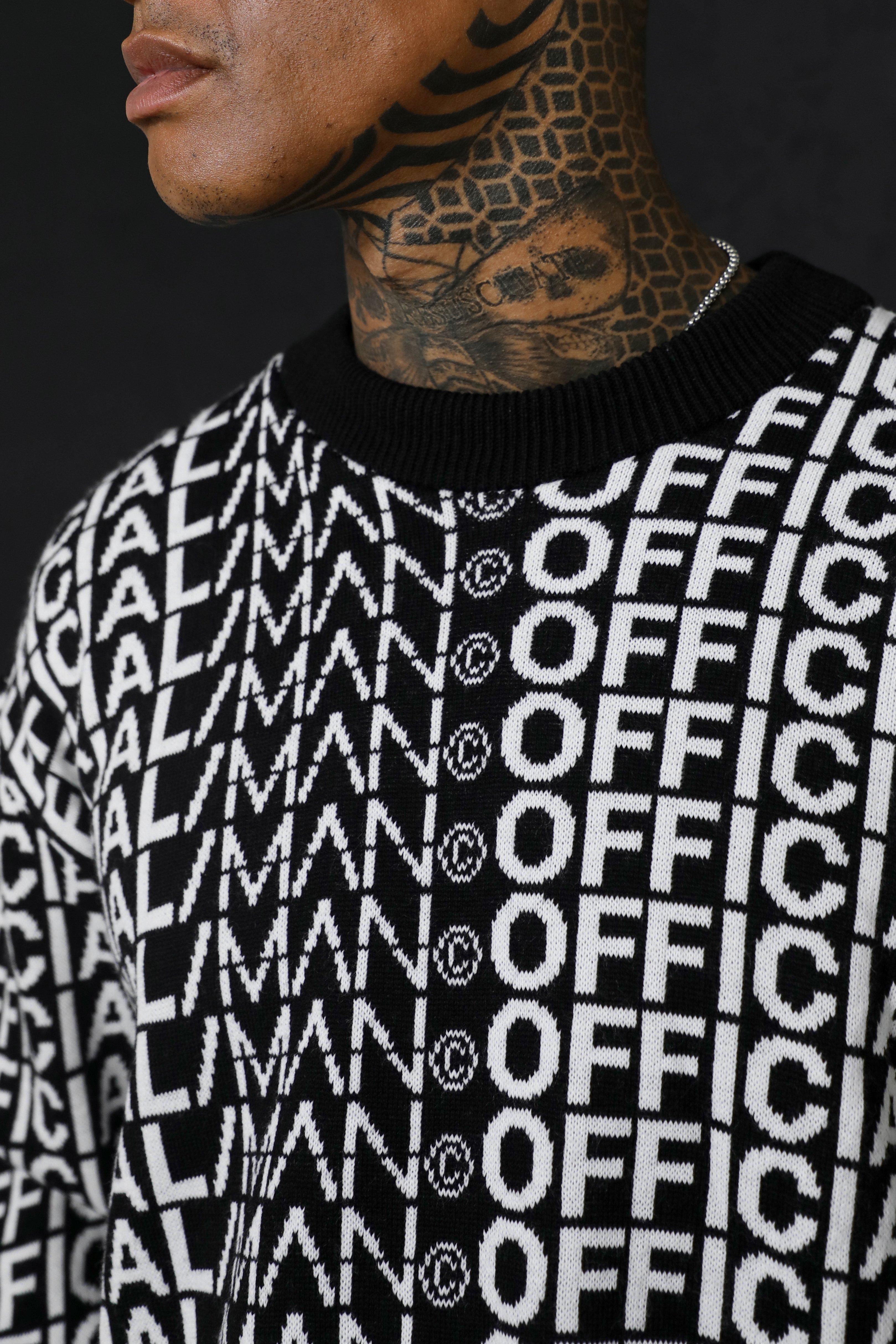 Oversized All Over Monogram Jumper  Monogram sweater, Knitwear men,  Cardigan men