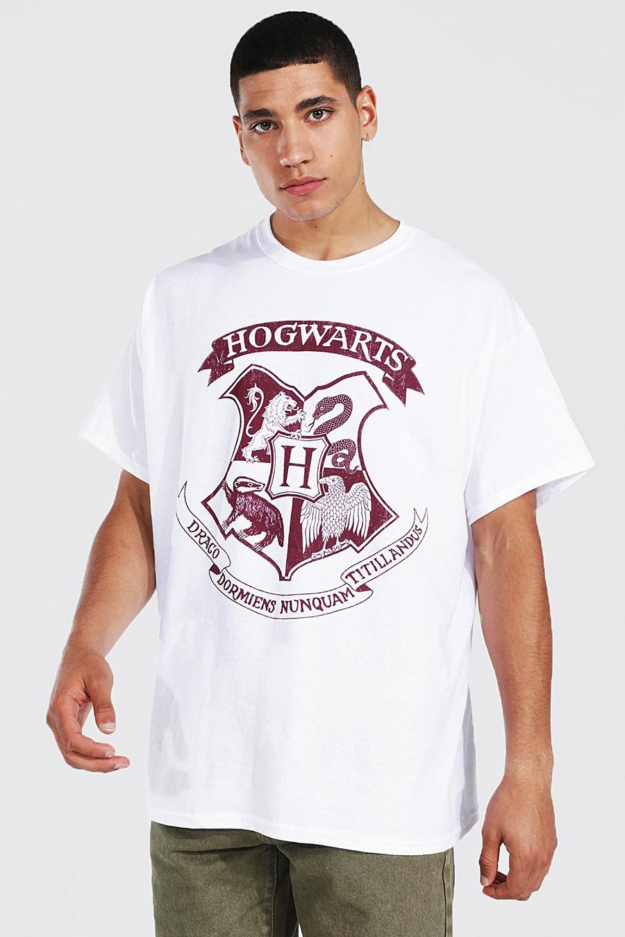 White Harry Potter Hogwarts License T-shirt image number 1