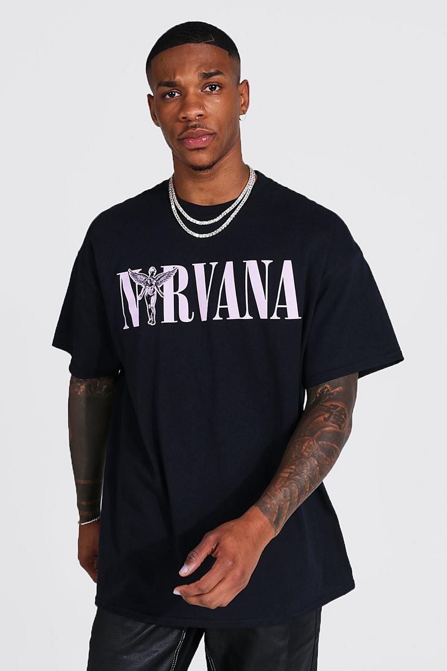 Camiseta oversize de Nirvana, Black image number 1