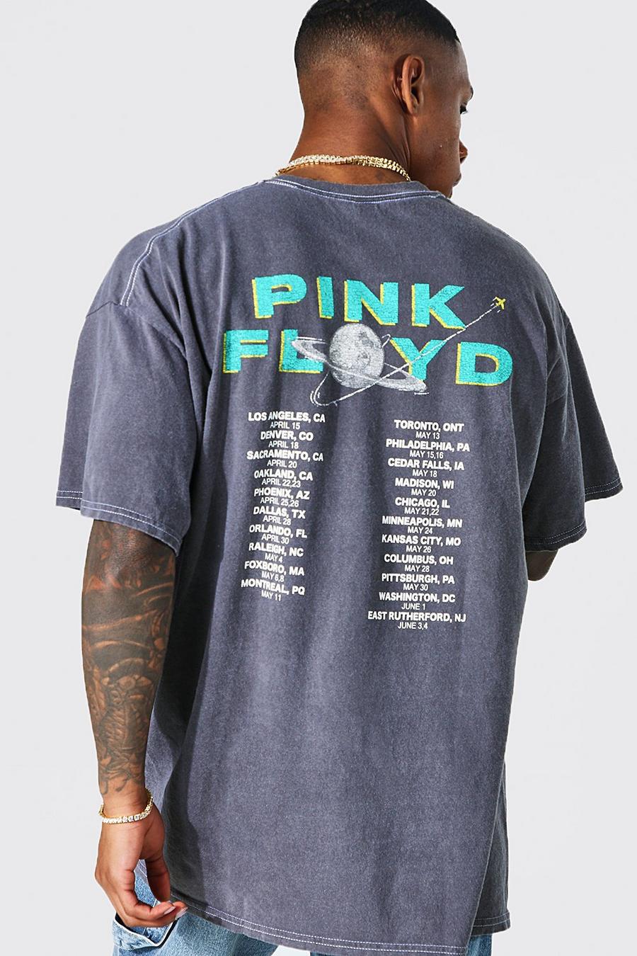 Charcoal Oversized Acid Wash Pink Floyd T-shirt image number 1