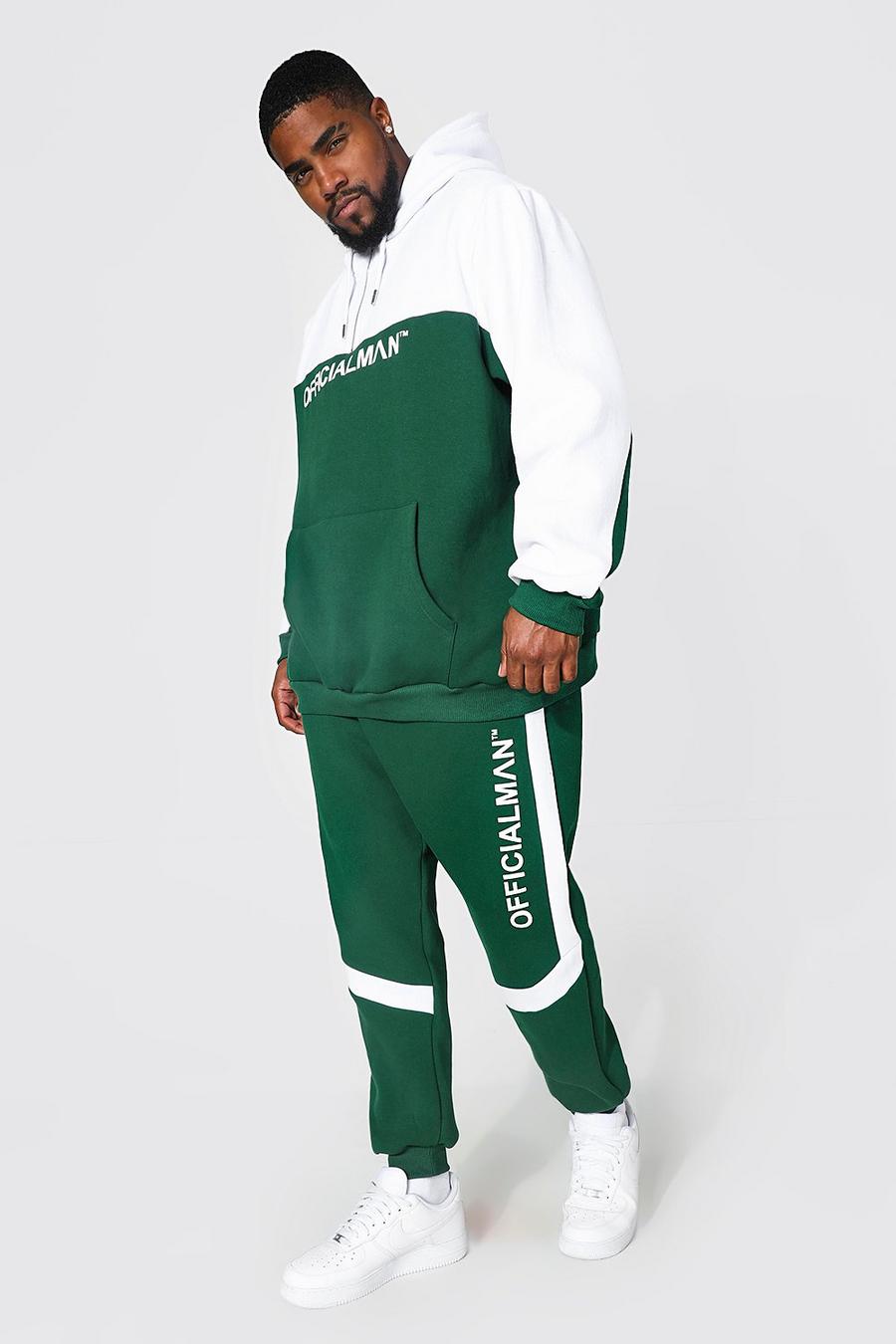 Green Plus Official Colour Block Hooded Tracksuit image number 1