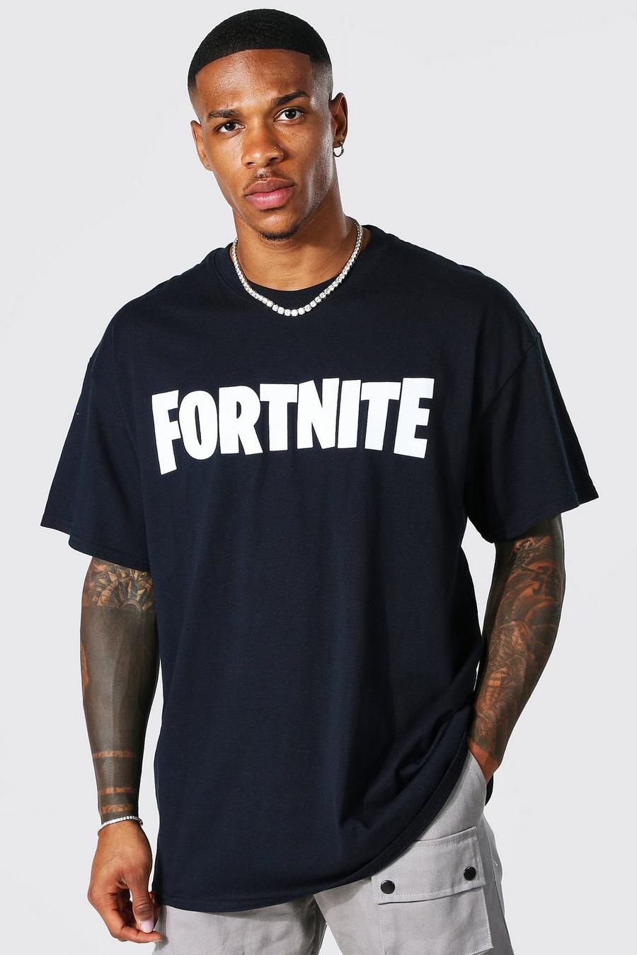 Black Oversized Gelicenseerd Fortnite Logo T-Shirt image number 1