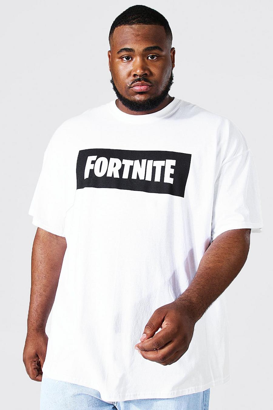 Grande taille - T-shirt avec logo Fortnite imprimé , White blanc image number 1
