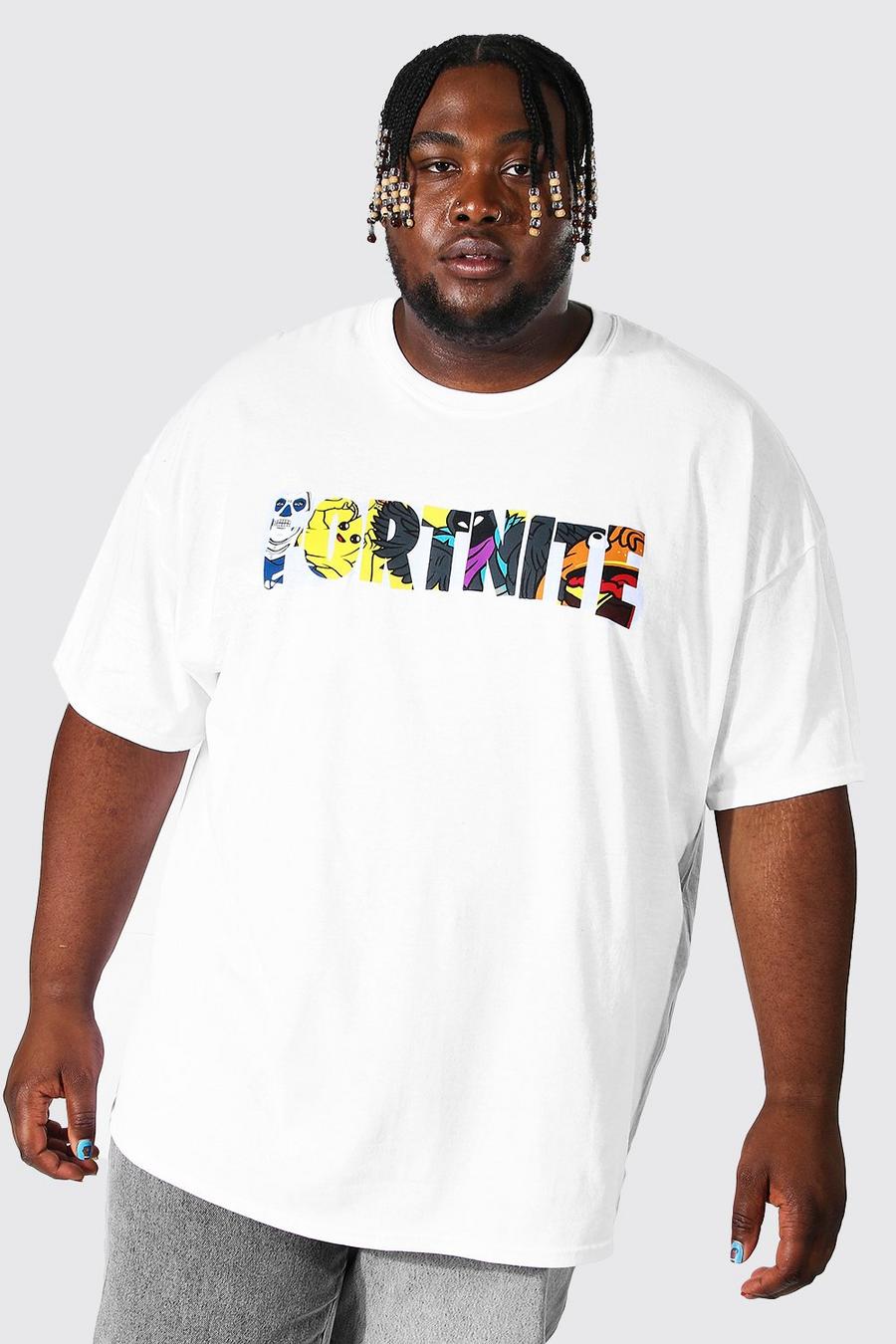 Plus T-Shirt mit Fortnite-Print, White image number 1