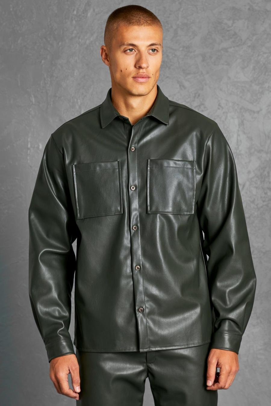 Forest Pu Side Panel Overshirt image number 1