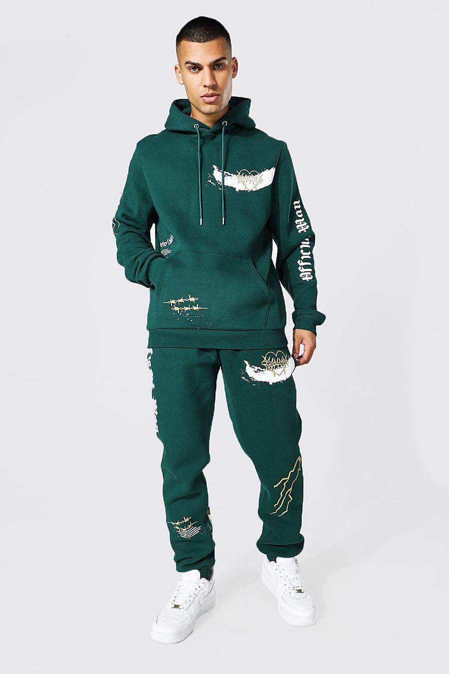 Green Limited Graffiti Hooded Tracksuit image number 1