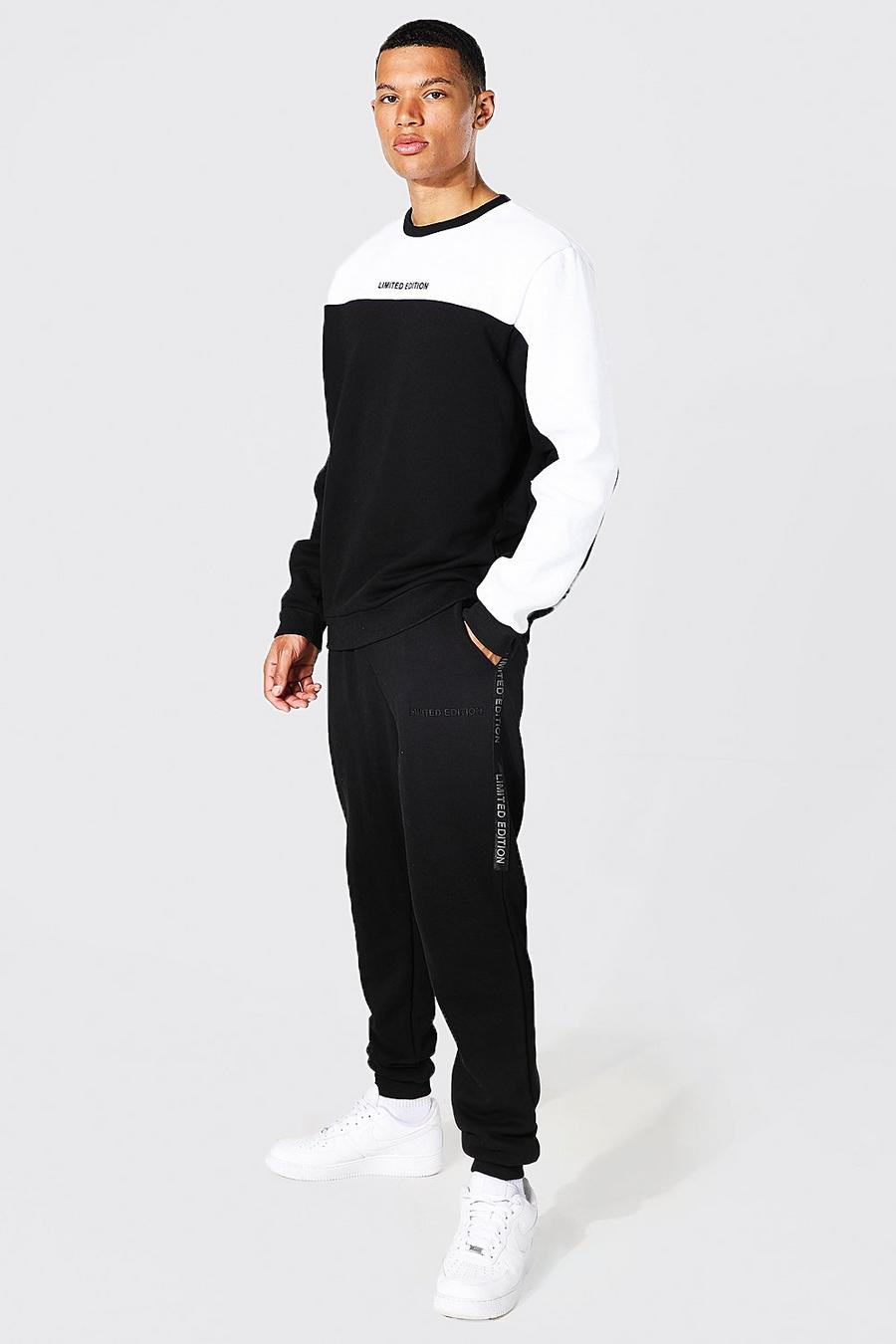 Black Tall Limited Edition Colour Block Tracksuit image number 1