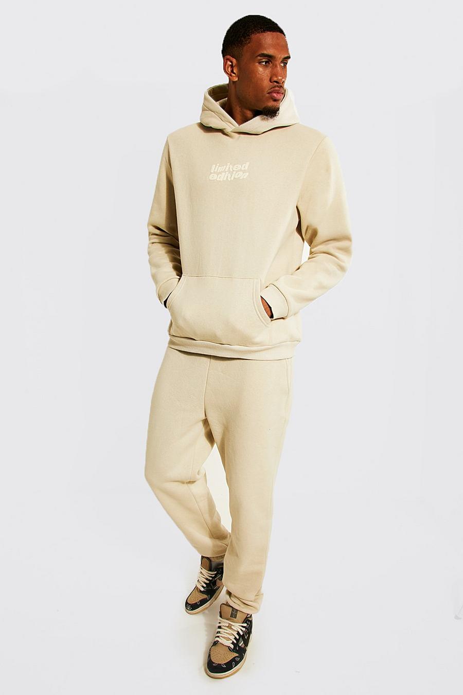 Ecru white Tall Limited Edition Tonal 3d Print Tracksuit image number 1