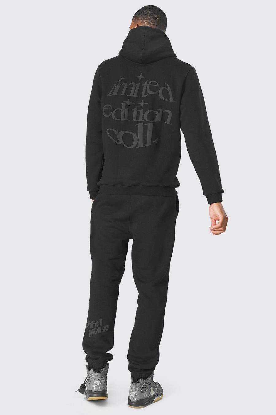 Black Tall Limited Edition Tonal 3d Print Tracksuit image number 1