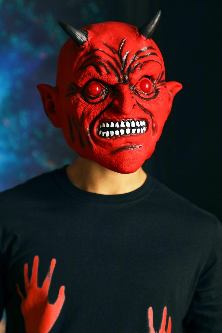 Red Halloweenmask Djävul image number 1