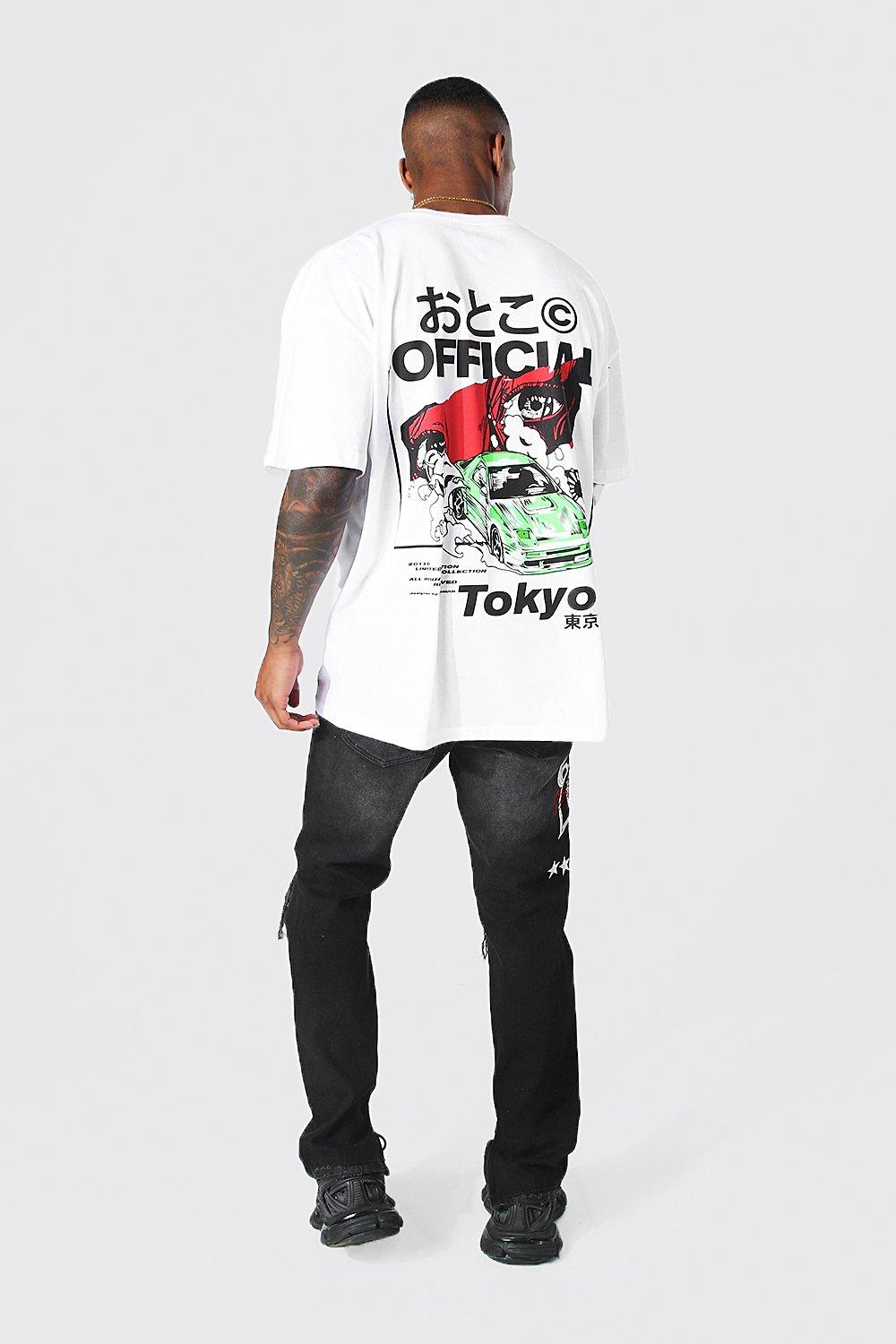 Oversized Tokyo Back Graphic T Shirt