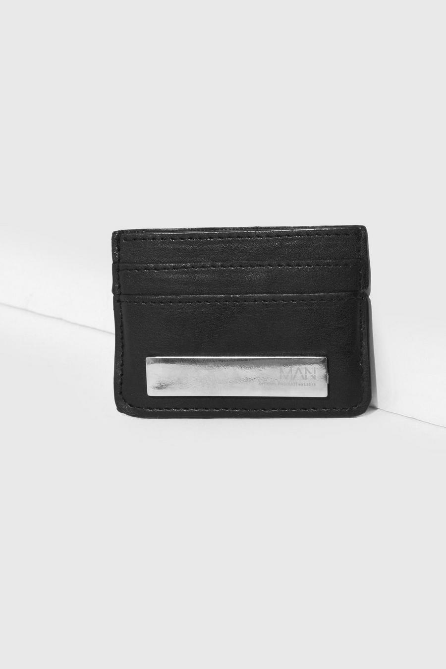 Black Leather Look Card Holder image number 1