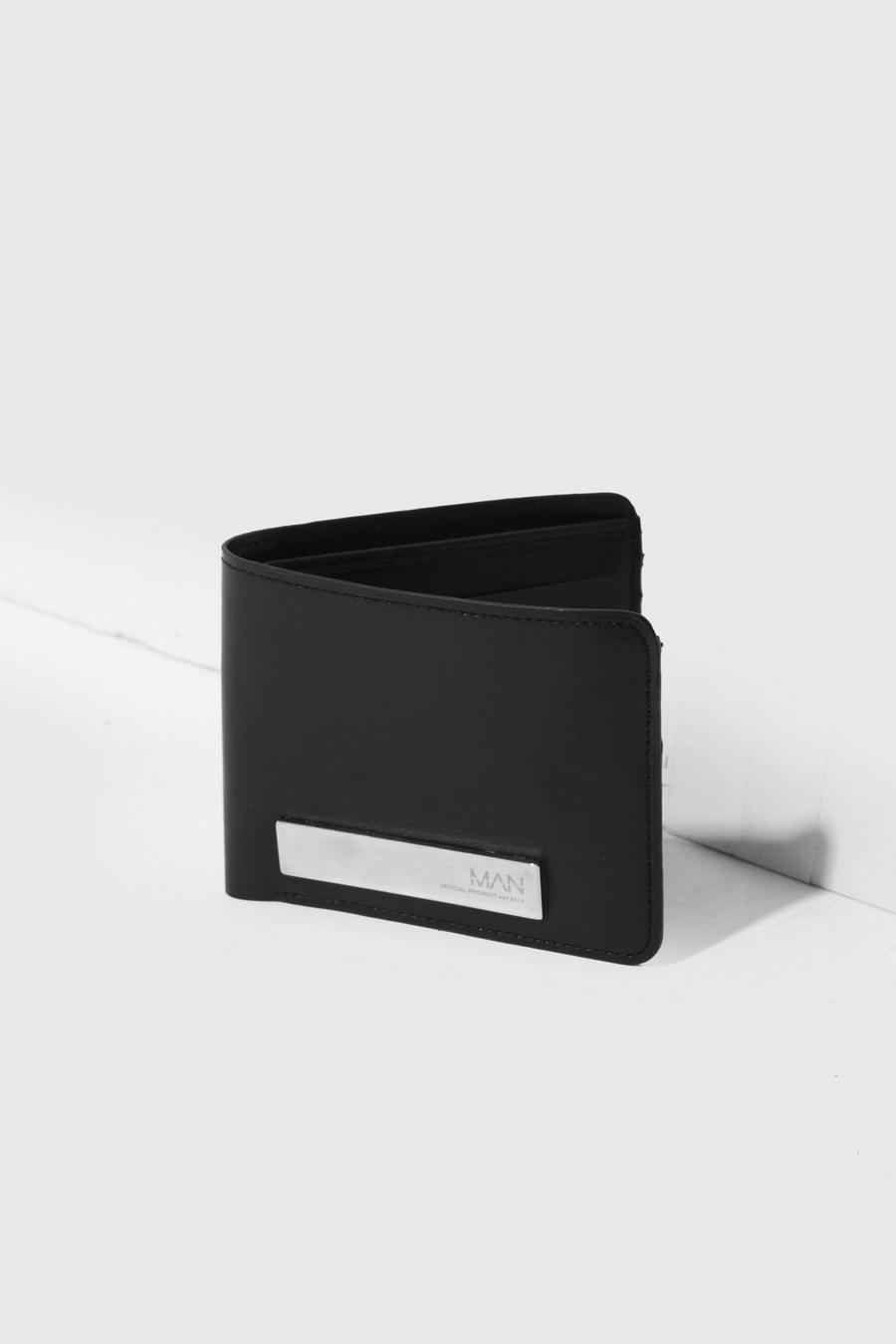 Black Leather Look Bifold Wallet image number 1