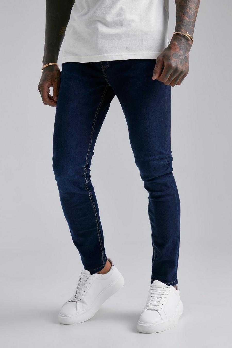 Indigo blå Skinny Stretch Jeans image number 1