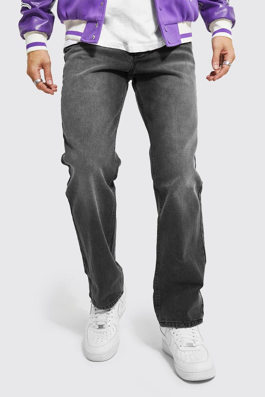 Dark grey Relaxed Fit Rigid Jeans image number 1
