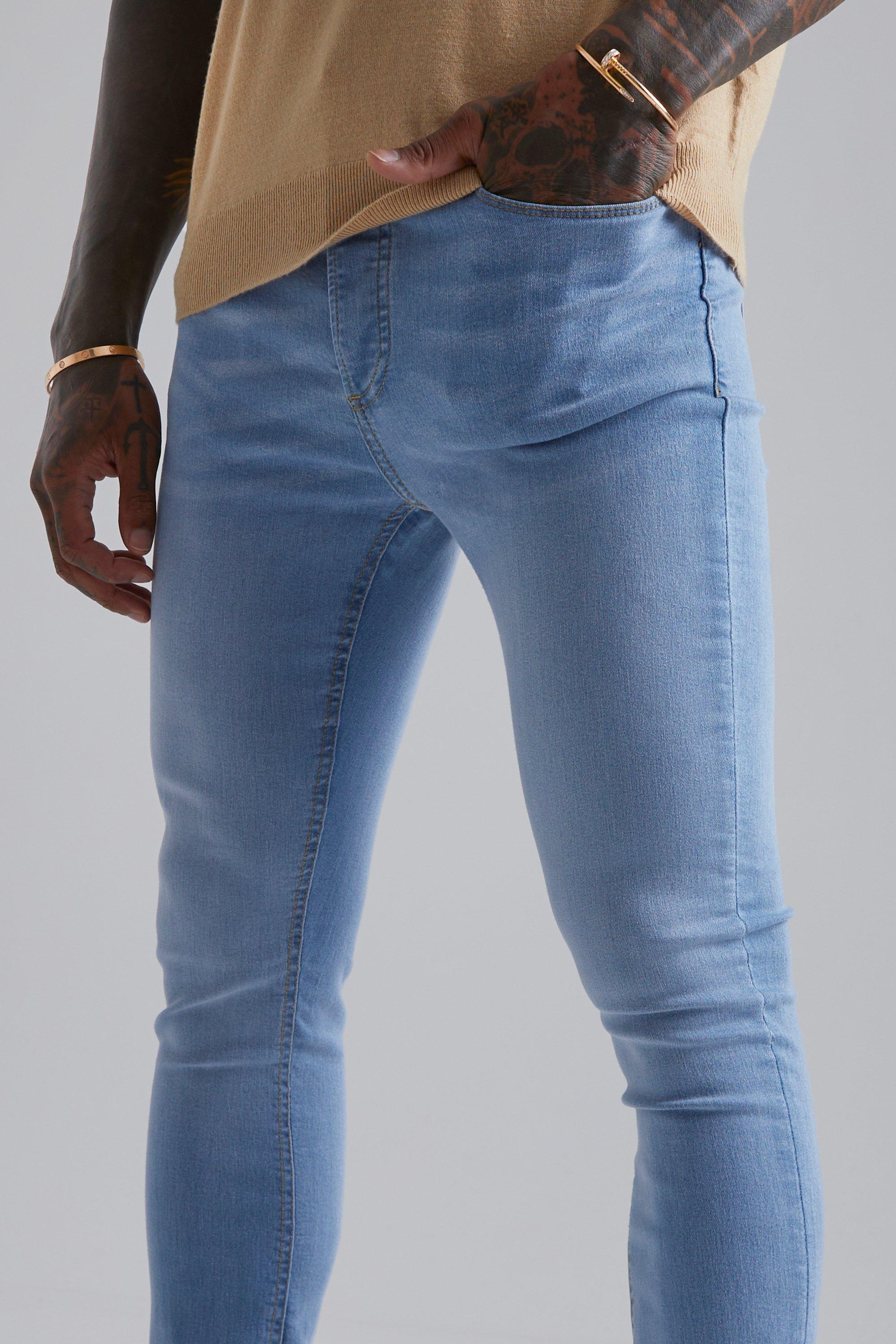 light blue super skinny jeans