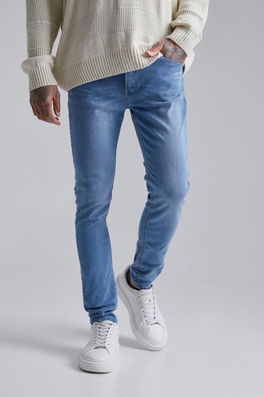 כחול בהיר סקיני ג'ינס בגזרה צרה image number 1