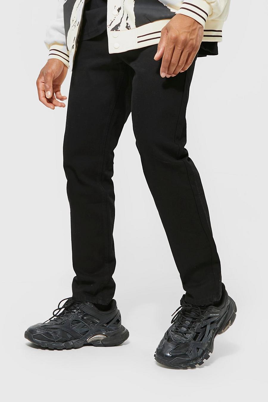 Jeans Slim Fit in denim rigido, True black image number 1