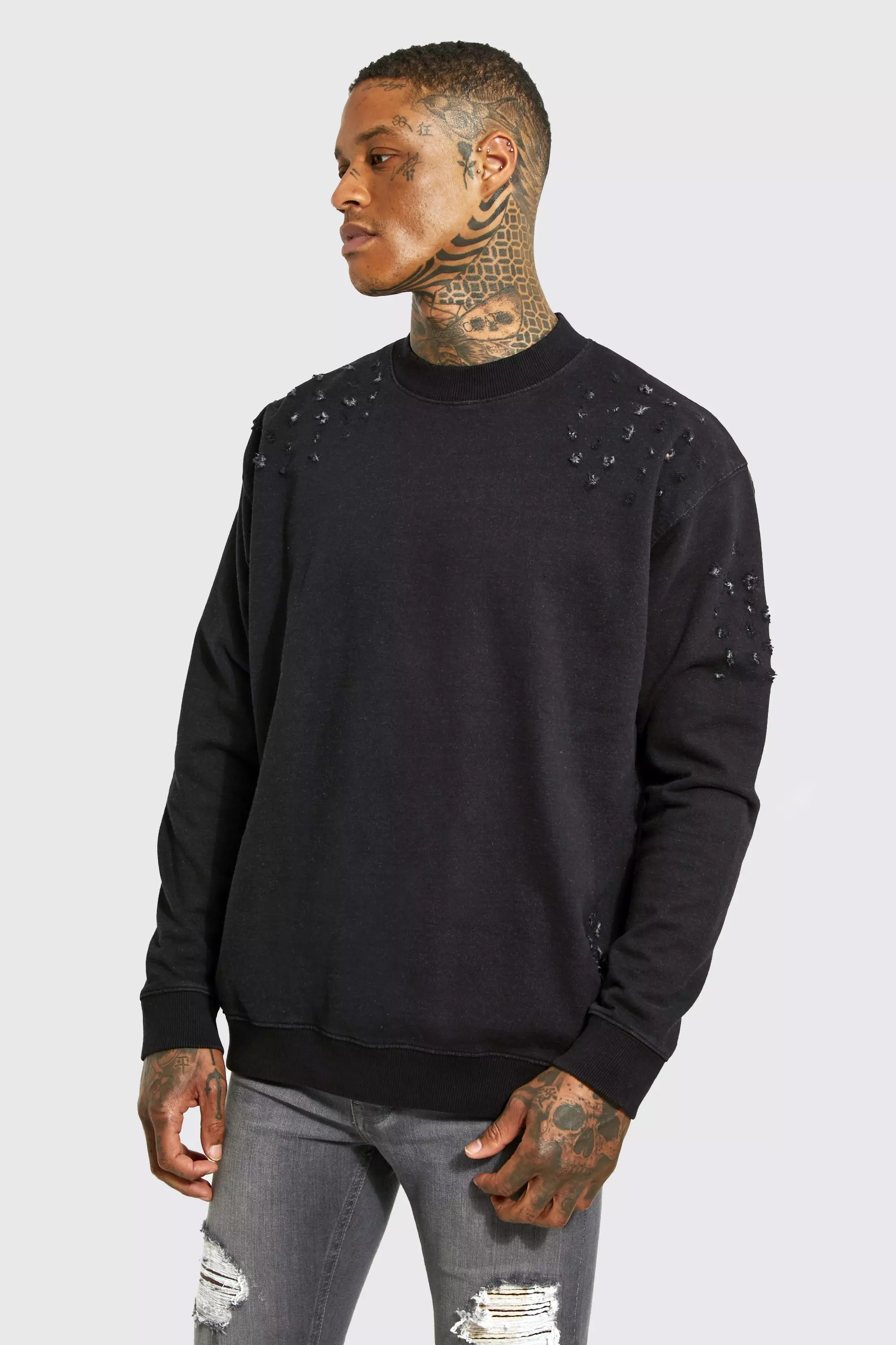 Distressed sweatshirt store