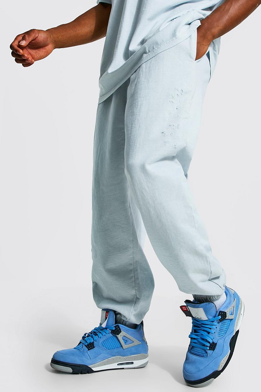 Pantaloni tuta oversize a effetto consumato, Light grey gris image number 1