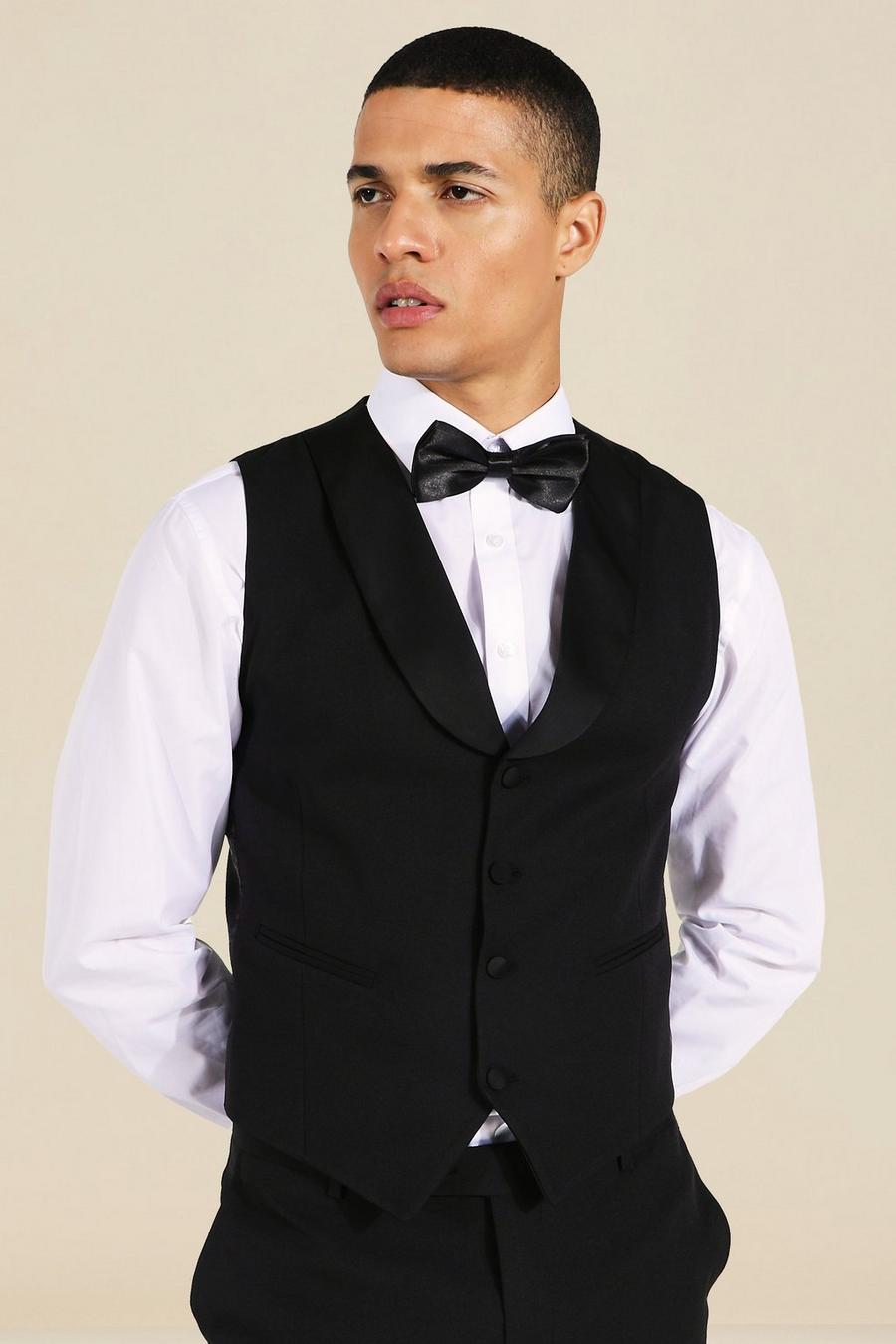 Black Skinny Tuxedo Waistcoat image number 1