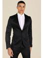 Black svart Super Skinny Satin Design Sb Suit Jacket