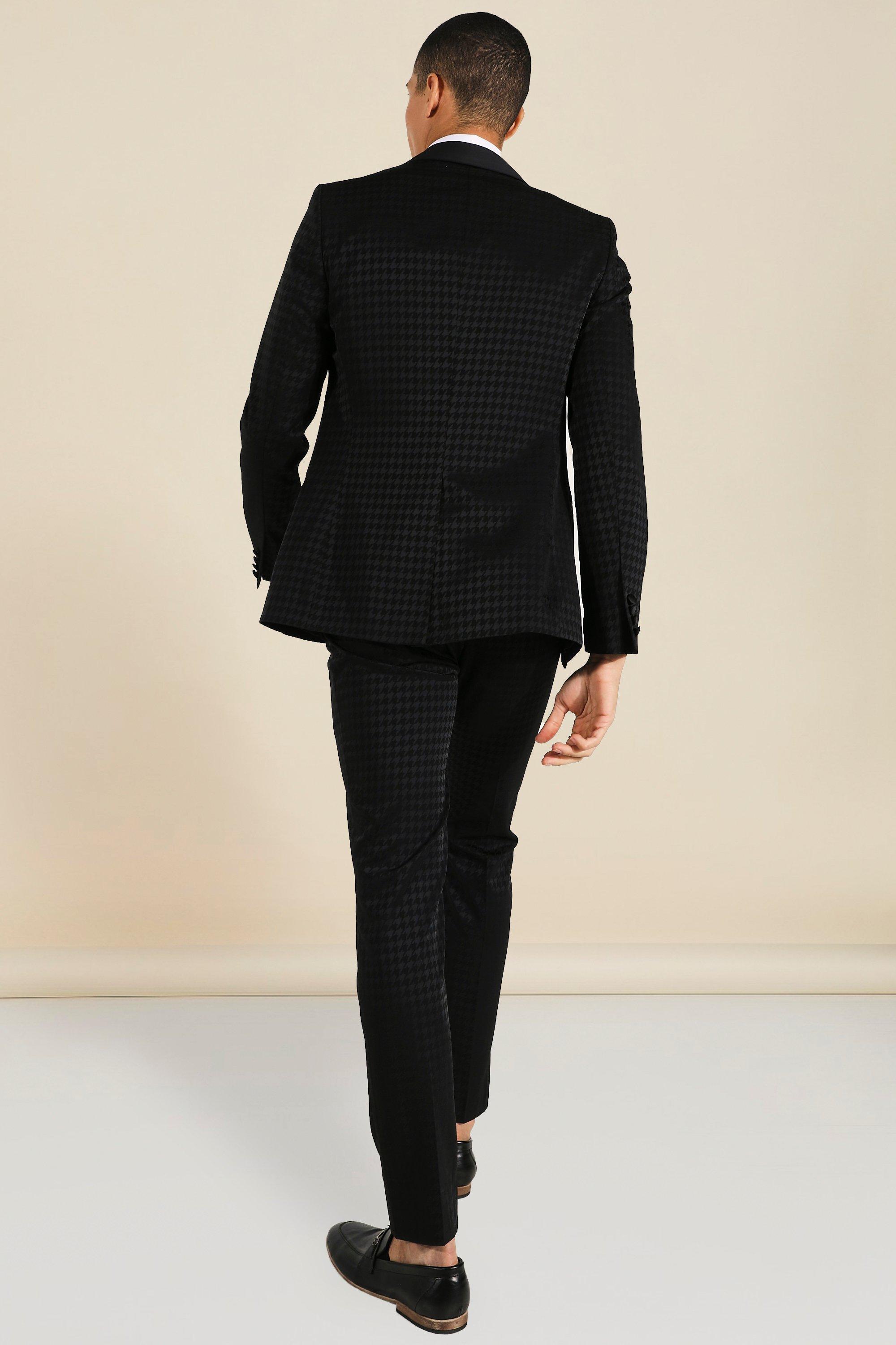 Skinny Tonal Houndstooth Trouser