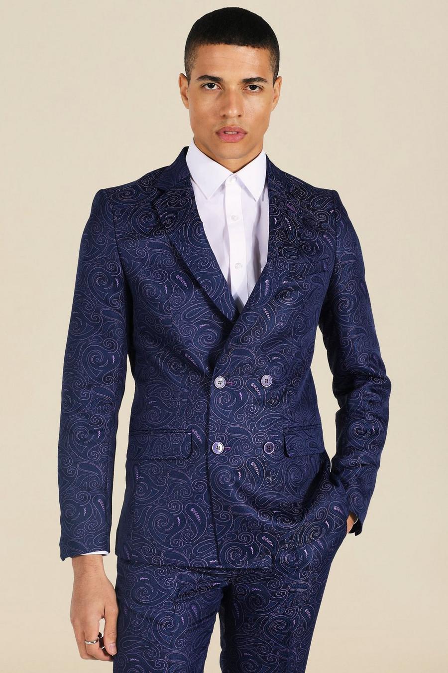 Slim Baroque Velour Suit Jacket