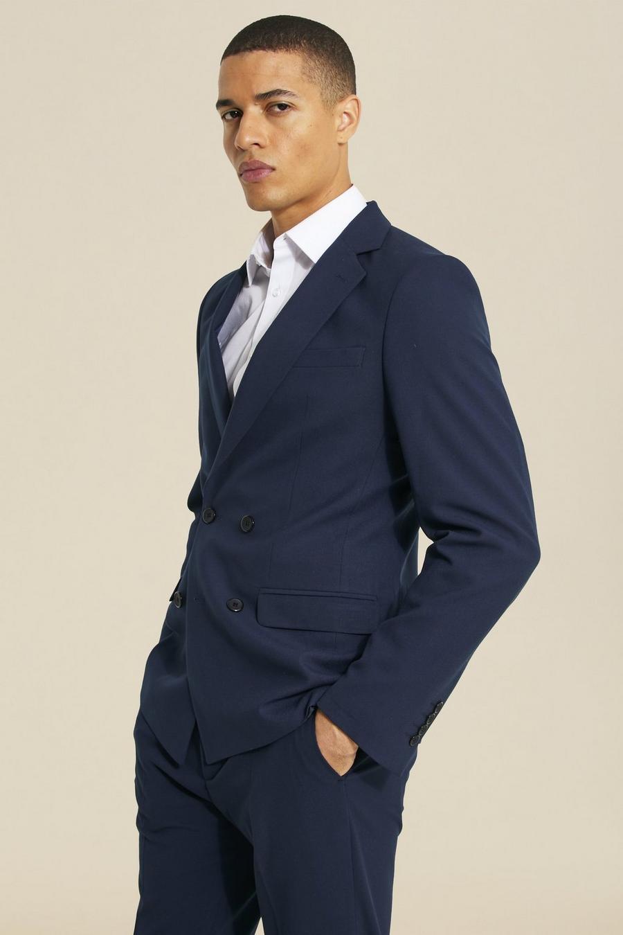 Slim Navy Double Breasted Jacket image number 1