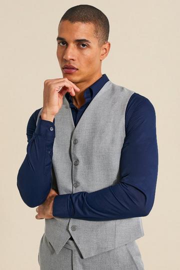 Grijze Slim Fit Gilet grey