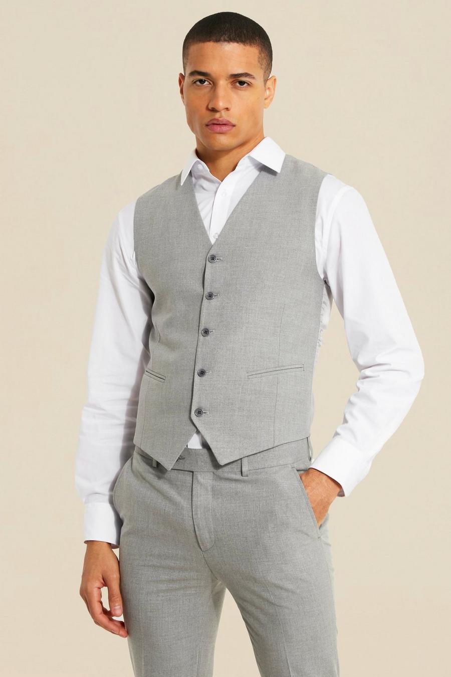 Grey Kostymväst i super skinny fit image number 1