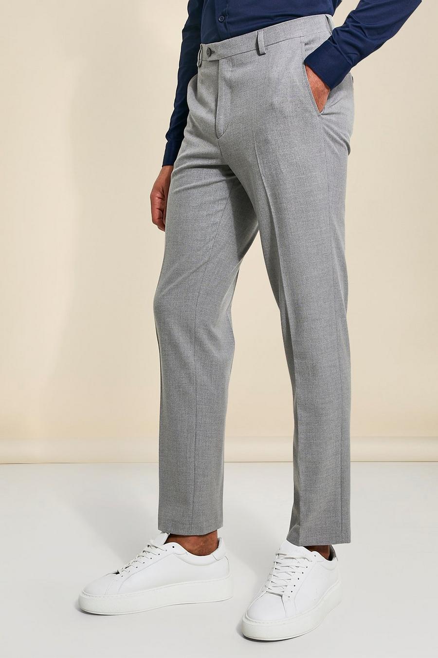Pantalones de traje ajustados grises, Grey gris