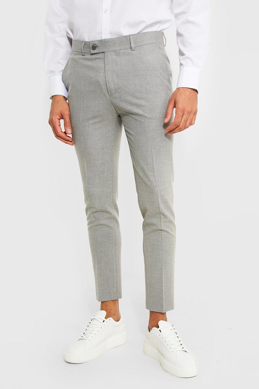 Super Skinny Grey Suit Trousers image number 1