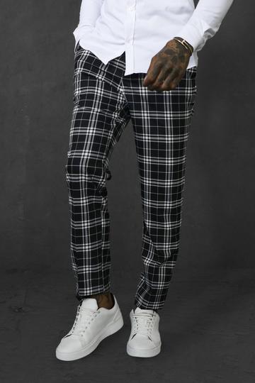 Super Skinny Tartan Cropped Smart Trouser black