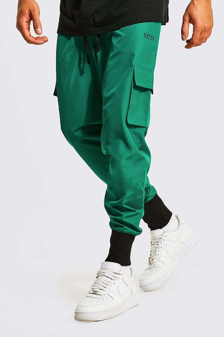 Pantaloni Cargo Man con polsini alle caviglie ampi, Green image number 1