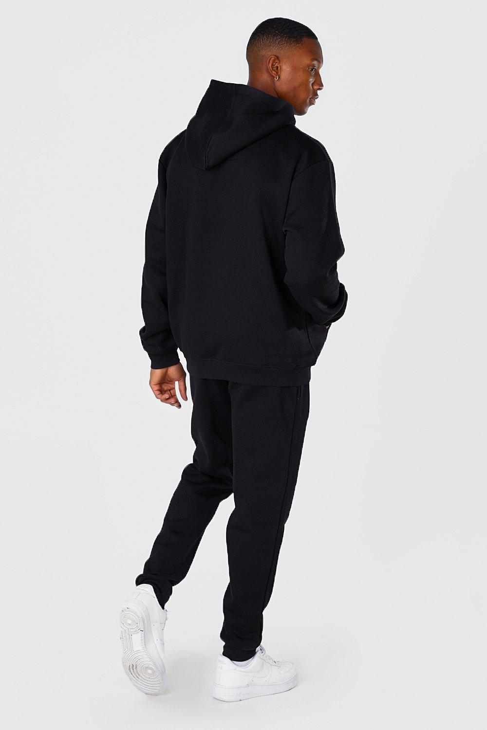 Boohoo man tracksuit black hot sale