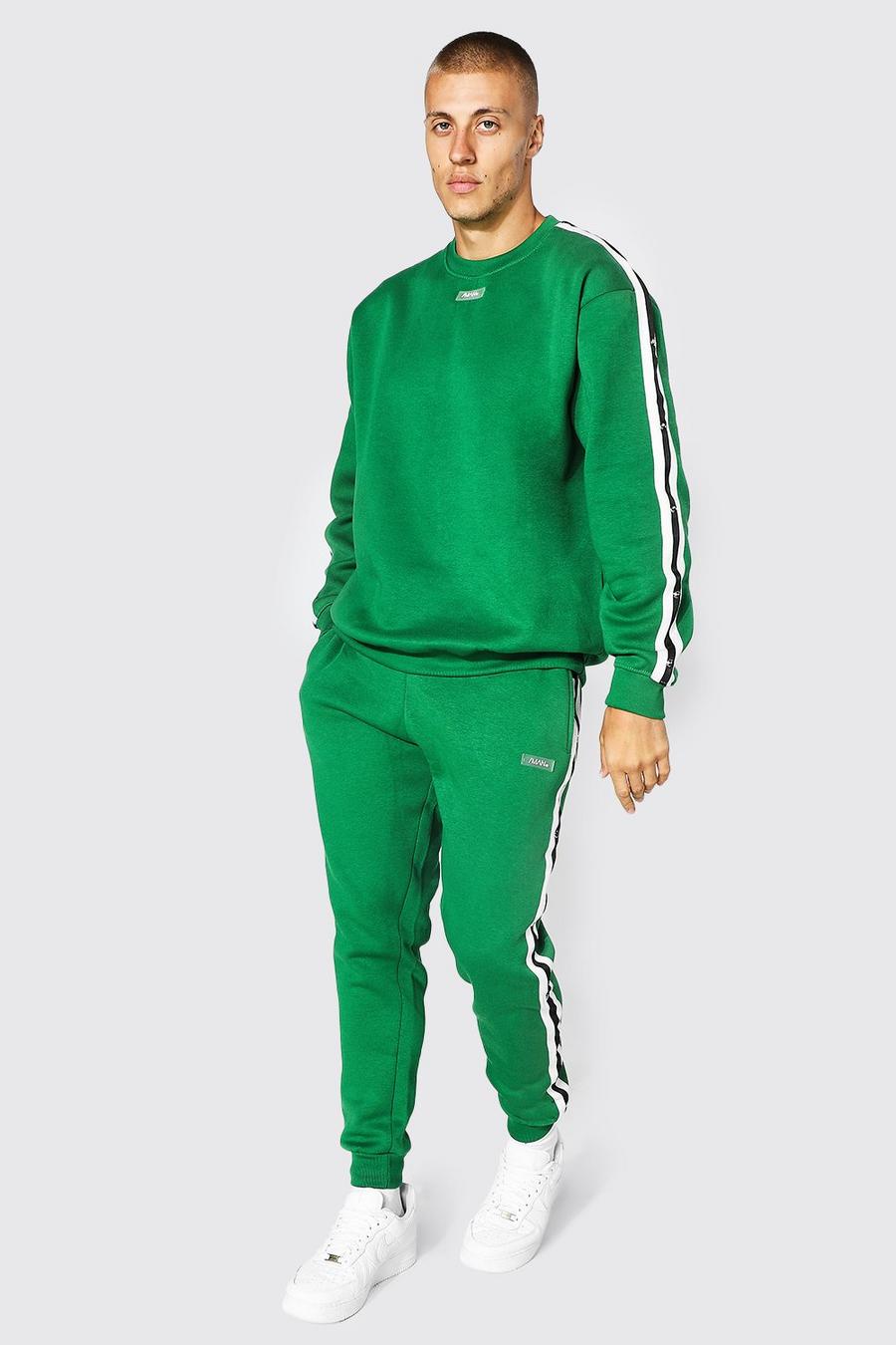Green Oversized Man Popper Sweatshirt Tracksuit image number 1